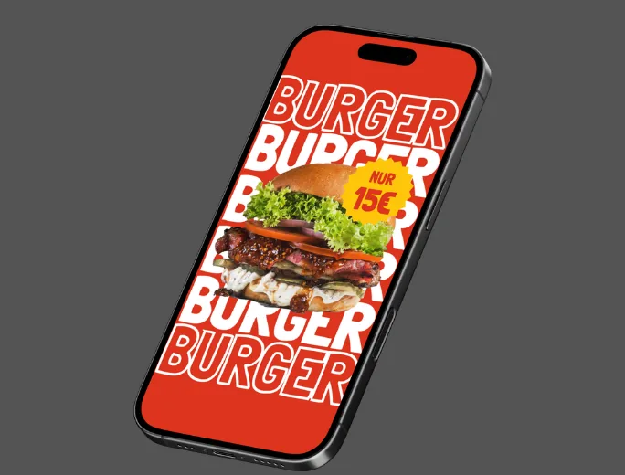 Social-Media-Ads-Konzept für einen Burgerladen von RiverOne Hamburg